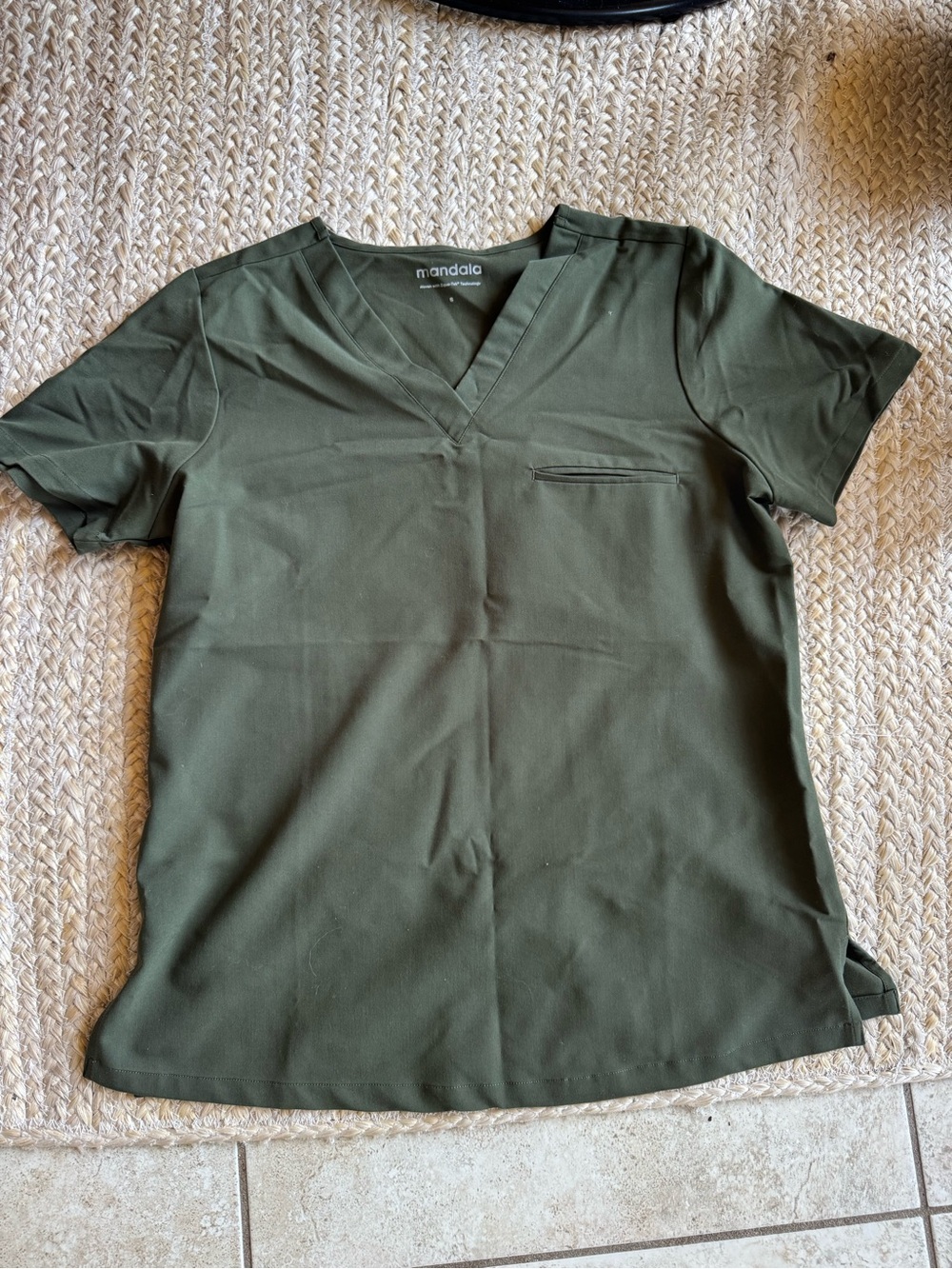 Mandala Olive Green Maternity Scrubs